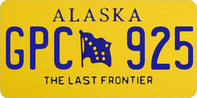 AK license plate GPC925