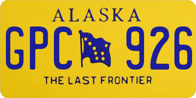 AK license plate GPC926