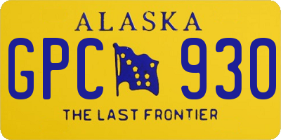 AK license plate GPC930