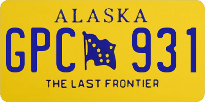 AK license plate GPC931