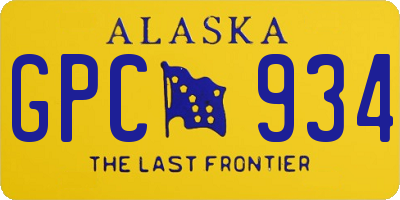 AK license plate GPC934