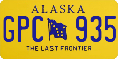 AK license plate GPC935