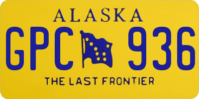 AK license plate GPC936