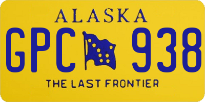 AK license plate GPC938