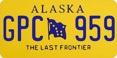 AK license plate GPC959