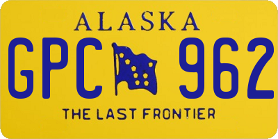 AK license plate GPC962