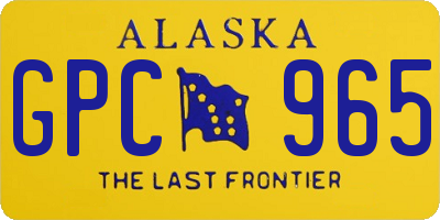 AK license plate GPC965