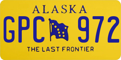 AK license plate GPC972