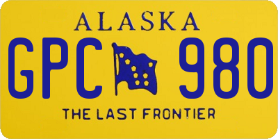 AK license plate GPC980