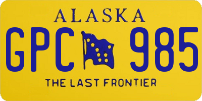 AK license plate GPC985