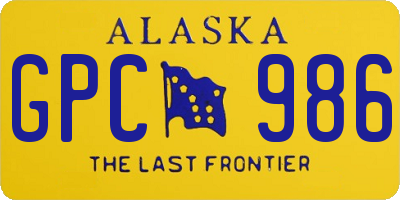 AK license plate GPC986