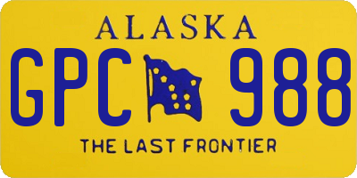 AK license plate GPC988