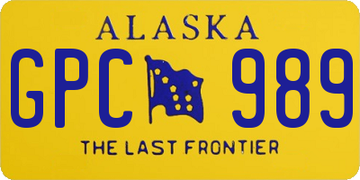 AK license plate GPC989