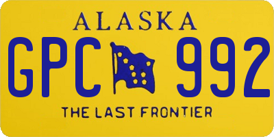 AK license plate GPC992