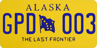 AK license plate GPD003