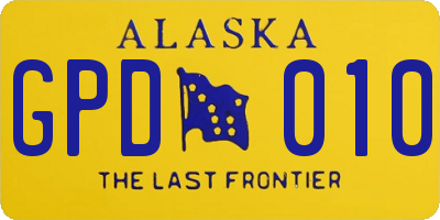 AK license plate GPD010