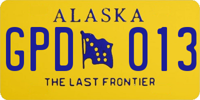 AK license plate GPD013