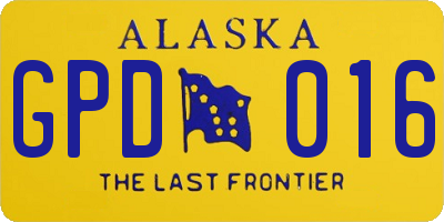 AK license plate GPD016