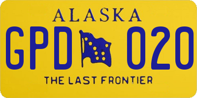 AK license plate GPD020