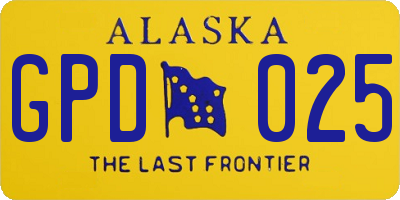 AK license plate GPD025