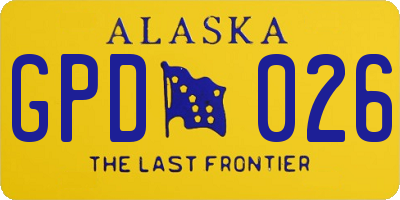 AK license plate GPD026