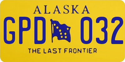 AK license plate GPD032