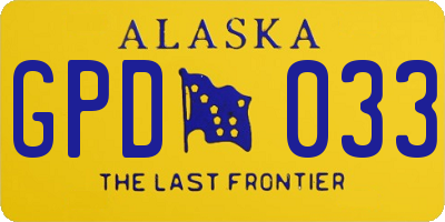 AK license plate GPD033