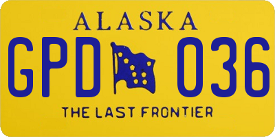 AK license plate GPD036