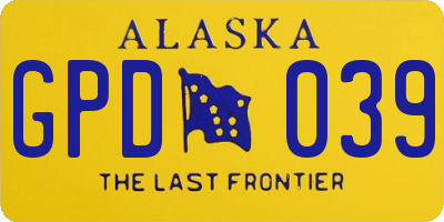 AK license plate GPD039