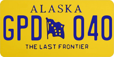 AK license plate GPD040