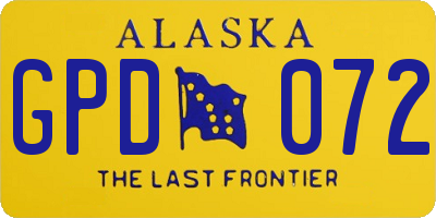 AK license plate GPD072