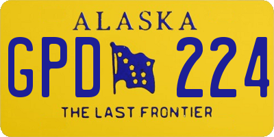 AK license plate GPD224
