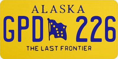 AK license plate GPD226