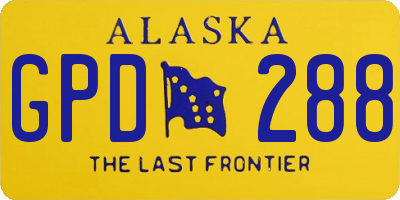 AK license plate GPD288
