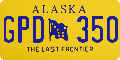 AK license plate GPD350