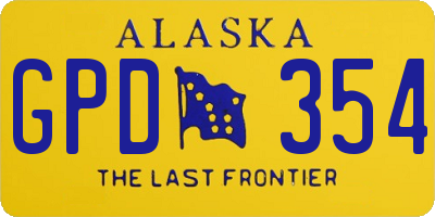 AK license plate GPD354