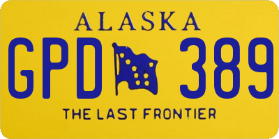 AK license plate GPD389