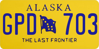 AK license plate GPD703