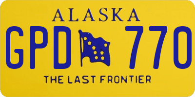 AK license plate GPD770