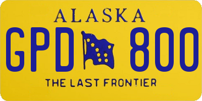 AK license plate GPD800