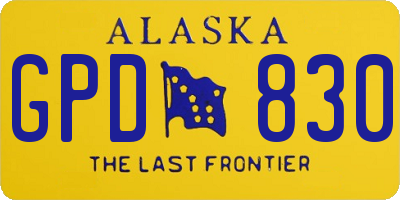 AK license plate GPD830