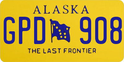 AK license plate GPD908