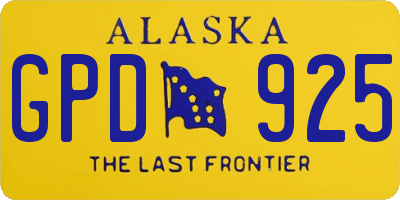 AK license plate GPD925