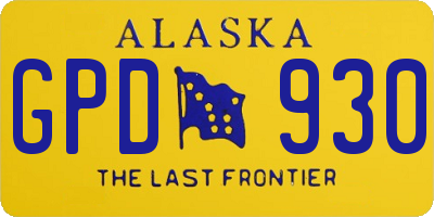 AK license plate GPD930