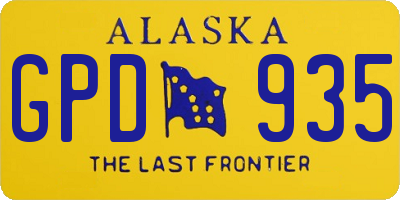 AK license plate GPD935