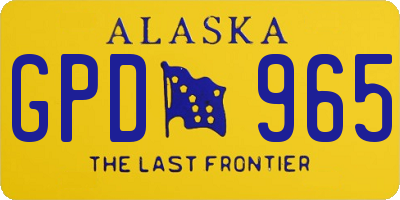 AK license plate GPD965