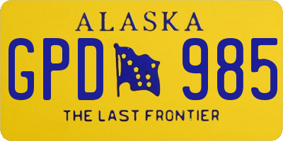 AK license plate GPD985