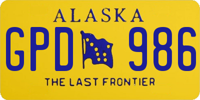 AK license plate GPD986