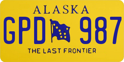 AK license plate GPD987