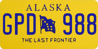 AK license plate GPD988